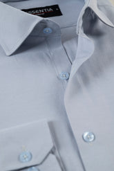 Classic Light Grey Dobby Weave Shirt